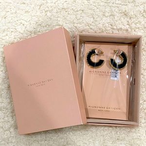 NWT: Mignonne Gavigan Nee York: Mini Fiona Hoops in Black and Gold